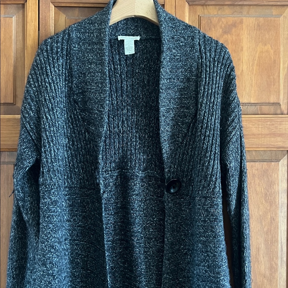 White + Warren Charcoal Cardigan Sweater